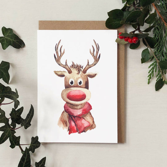 Red-Nosed Reindeer Christmas Card