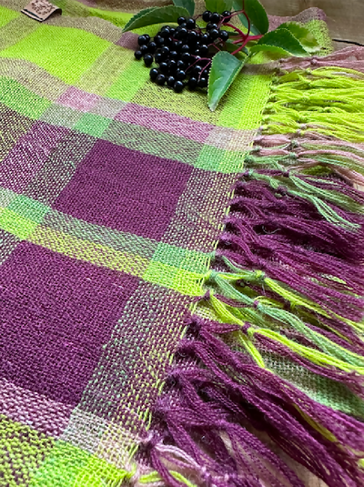 Elderberry Plaid Scarf 5