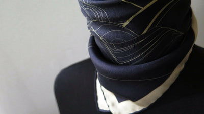 Moon Rising | Aquarius Collection. Hand Rolled Silk Square