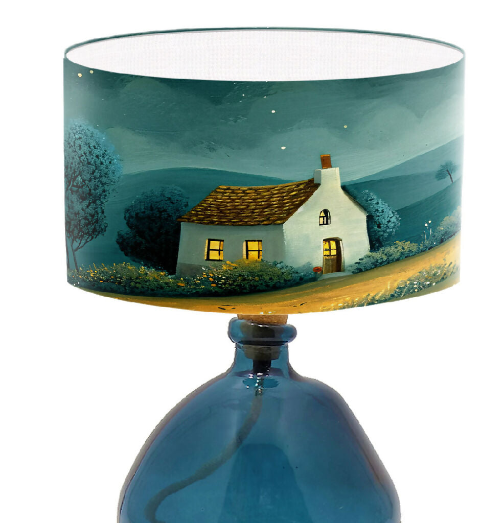 trendy lampshade with beautiful illustration lighting