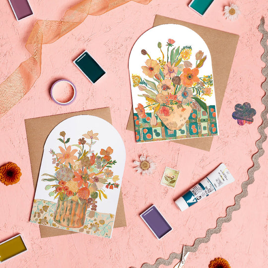 Bell Jar Blooms Coral Card Set