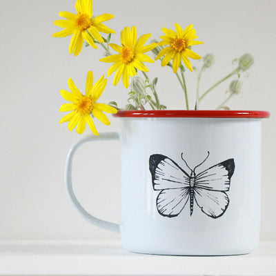 Butterfly Mug Etched in Cornwall