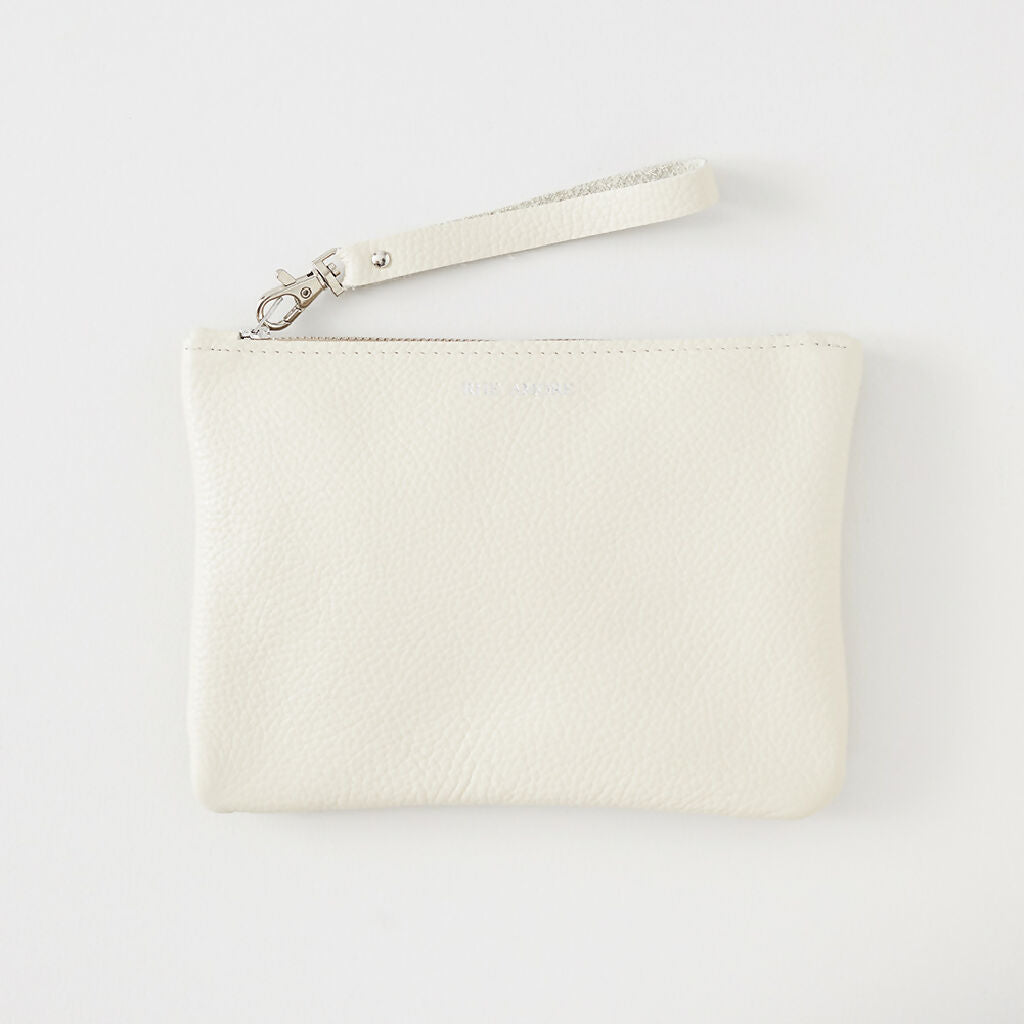 cream leather clutch bag - RHEAMORE - web