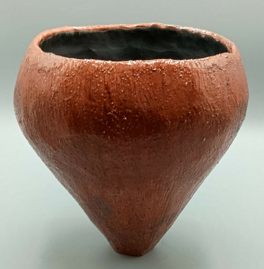Copper Ember Raku Vessel - Handmade Raku Pottery