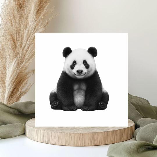 Panda – Hand-Drawn Greeting Card | Cute & Whimsical Animal Art