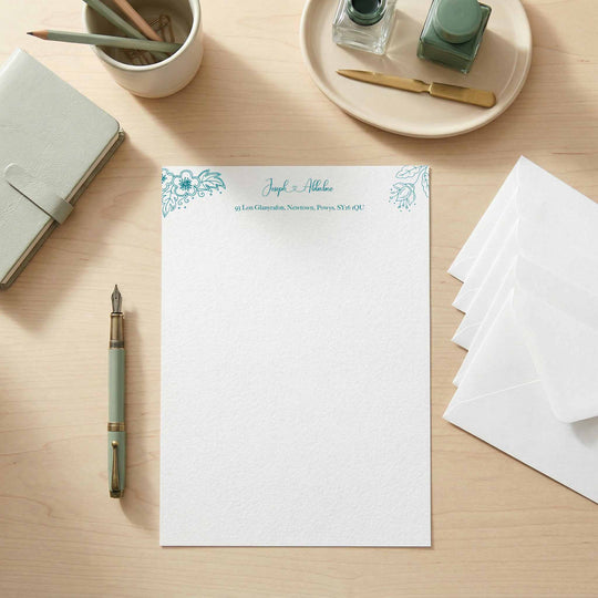 Personalised Floral Writing Paper Set