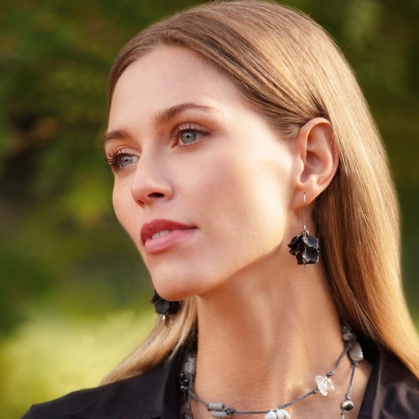 handmade botanical drop earrings
