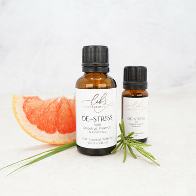 Lib's Aromatherapy De-Stress with Grapefruit, Rosemary & Palmarosa Essential Oil Blend