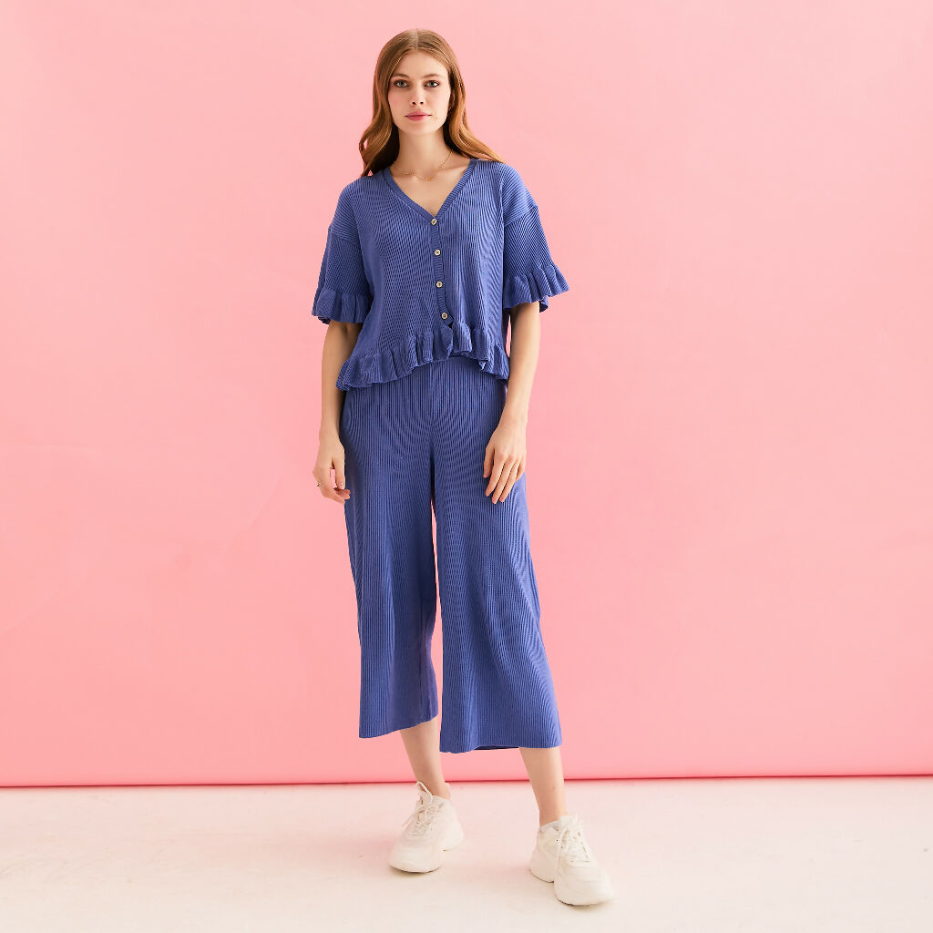 Marlow Cardigan and Martha Trouser_Blue_S1