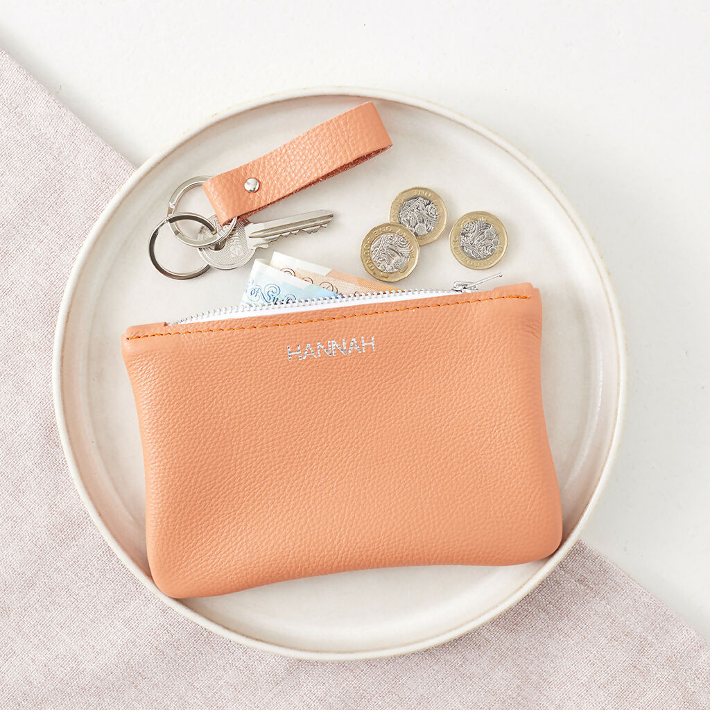 Personalised Leather Zipped Purse