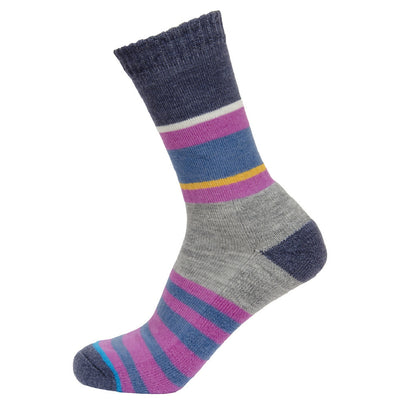 Unisex Cushioned Merino Multi-Stripe Sock - Pink