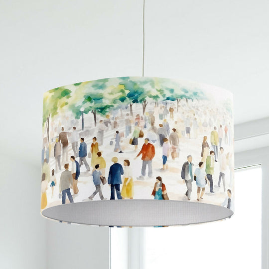 Out Walking Colourful Print Lampshade