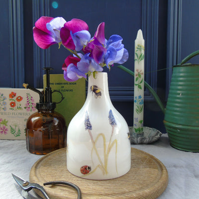 Spring Flower and Bee Fine Bone China Bud Vase