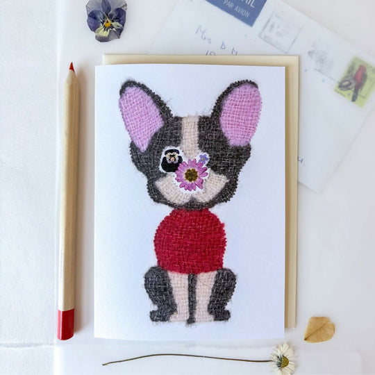 Botanical French Bulldog Greetings Card