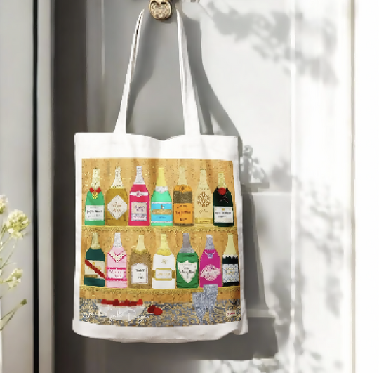 Champagne Bottles Canvas Tote Bag