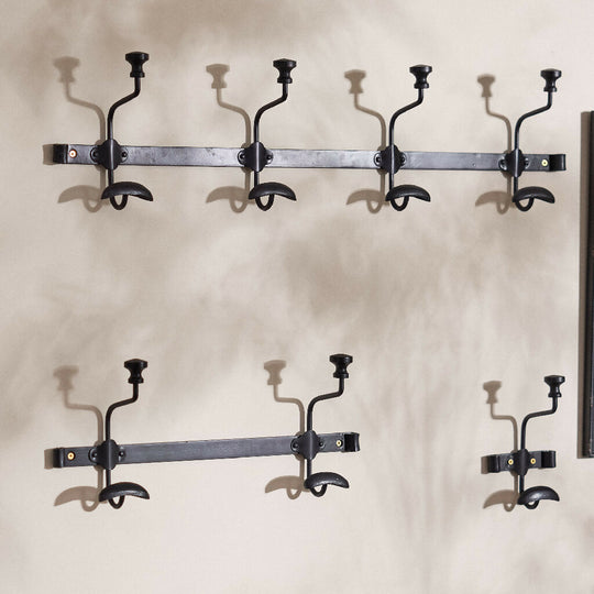 Vintage Duke Noir Metal Wall Coat Hooks