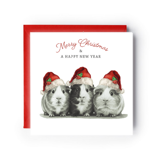 Cute and Fun Guinea Pigs Christmas Card
