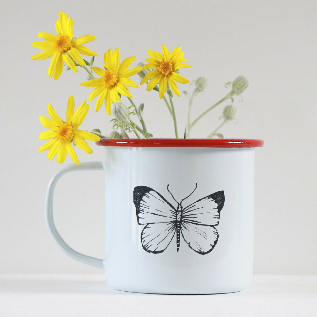 Butterfly Mug Etched in Cornwall