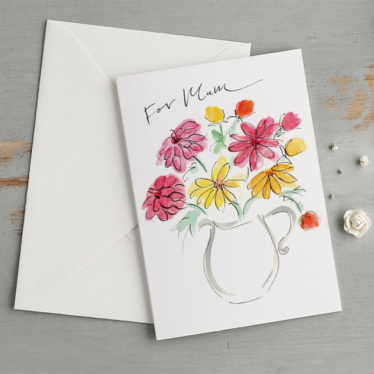 'For Mum' Dahlias Mother's Day Greeting Card
