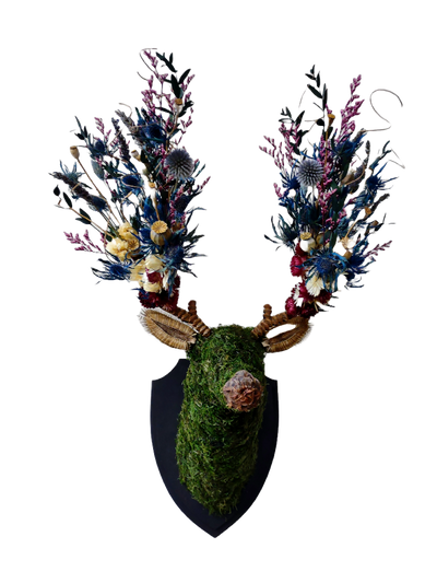 Scottish Highlands Botanical Stag Wall Mount