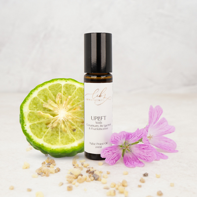 A geranium, bergamot and frankincense rollerball