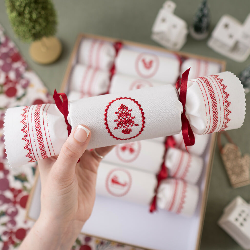 KSD Scandi Reusable Christmas Crackers - Set of 6 Cotton - Closeup (1)