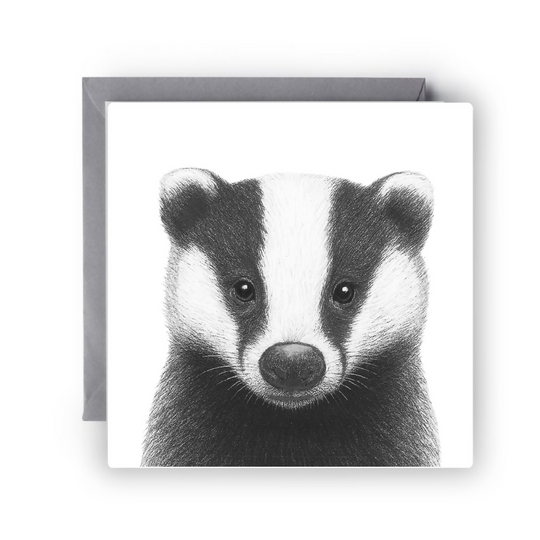 Hand Drawn Badger Countryside Greeting Card