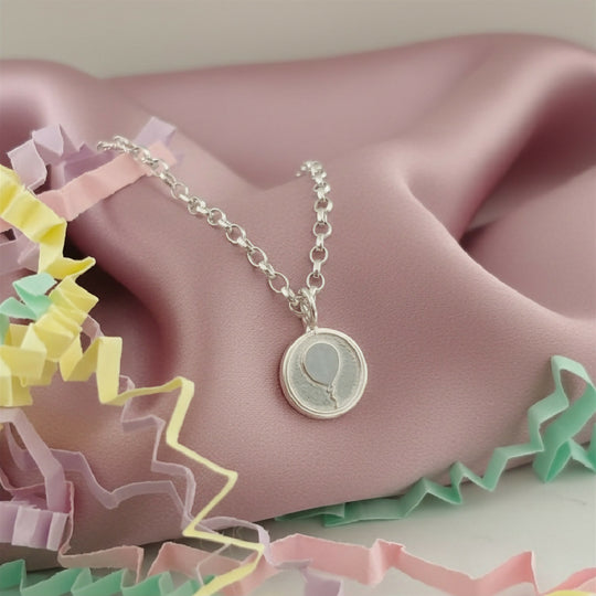 Sterling Silver Balloon Birthday Charm Necklace
