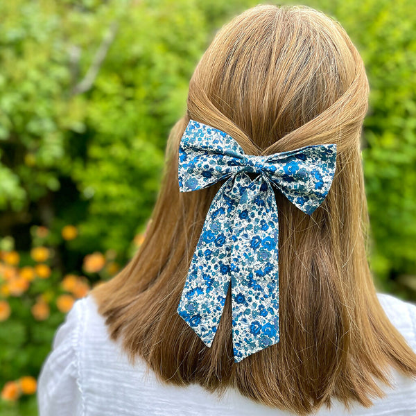 Large Bow Alligator Hair Clip, Liberty London Emma and Georgina B Print | Country Living Marketplace