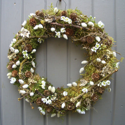 Pussy Willow and Wax Flower Wreath