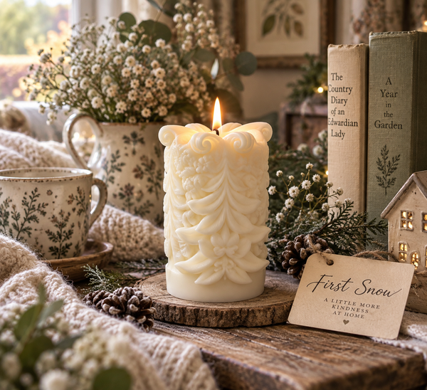 First Snow Scented Sculptured Candle