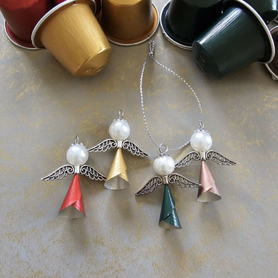 Small Upcycled Angels in Traditional Colours (5)