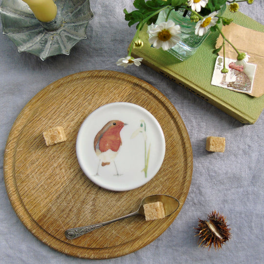 Robin and Snowdrop Fine Bone China Coaster