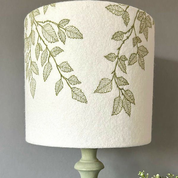 Embroidered Beech Leaves Lampshade