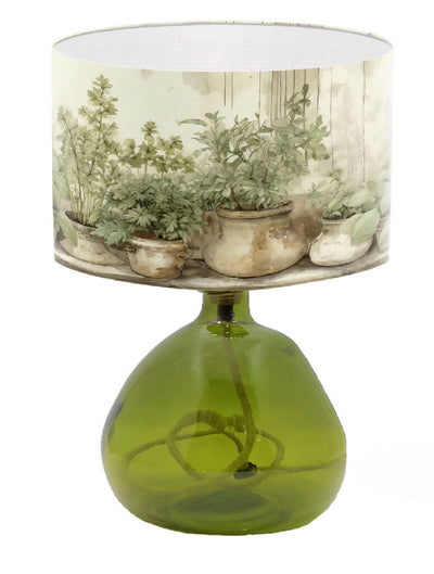 beautiful lampshade houseplants orangery conservatory plants in pots print green colour lampshade