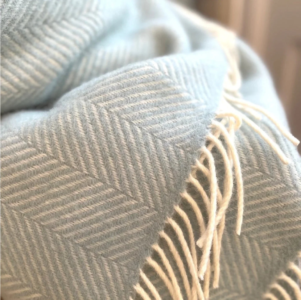LAMBSWOOL THROW - DUCK EGG | Country Living Marketplace