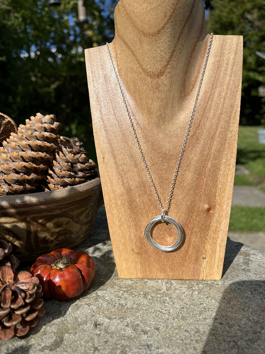 Handmade Sterling Silver Three Hoop Interlocking Necklace