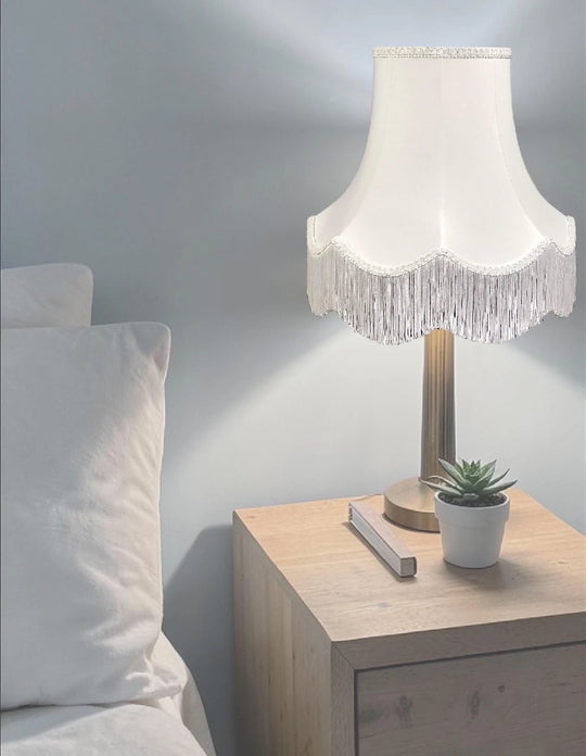 Traditional white fabric lampshades - Available in 8 sizes