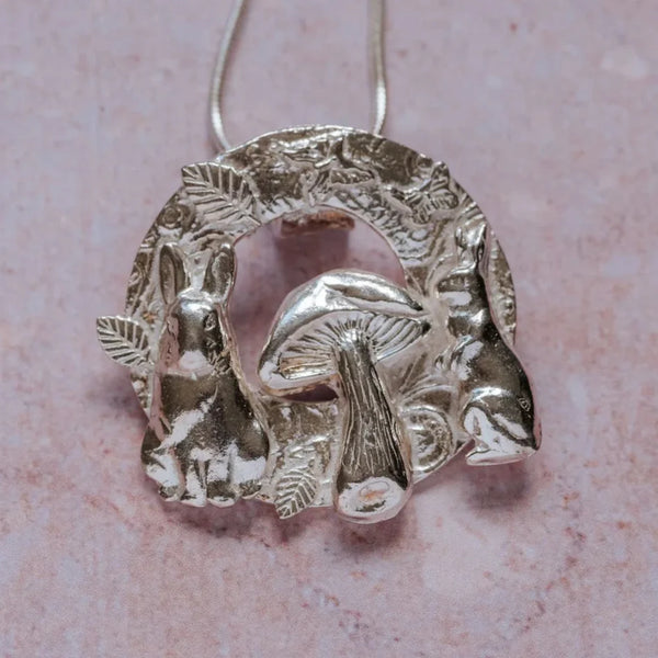 Rabbit & Toadstool Pendant