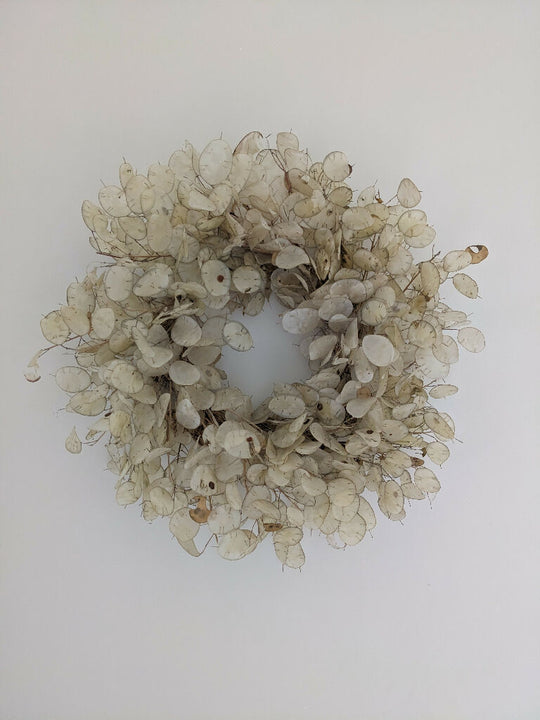 Handmade Dried Lunaria Wreath | Honesty Flower