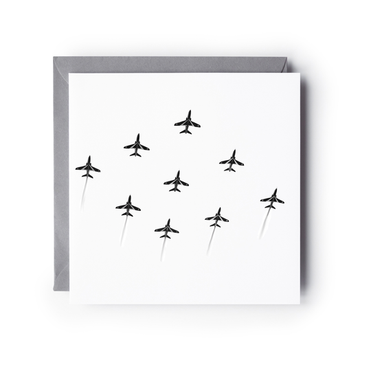 Red Arrows Formation – Hand-Drawn Greeting Card