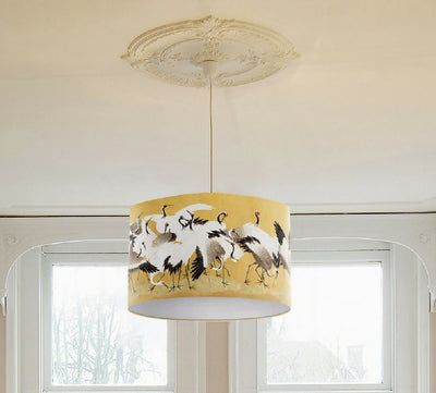 ceiling lampshade crane print exotic bird print