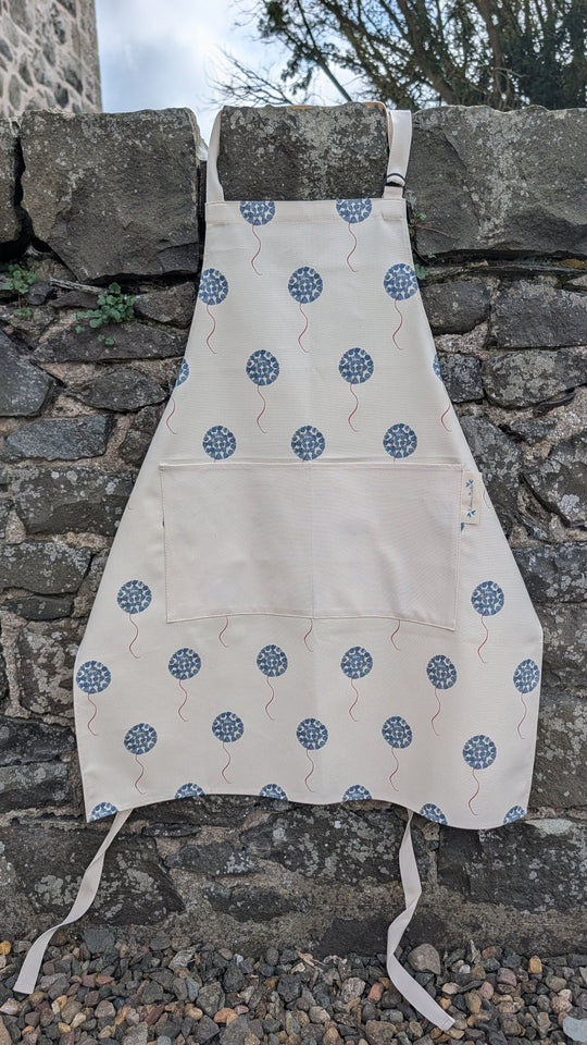 Organic Apron - Machair Floret Blue
