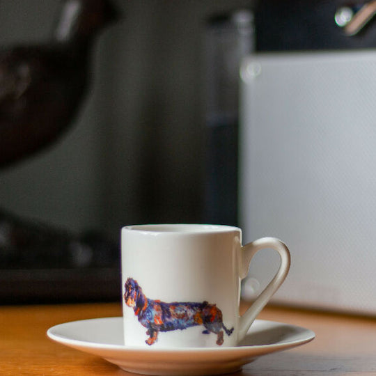 Dachshund Espresso Fine China Cup and Saucer