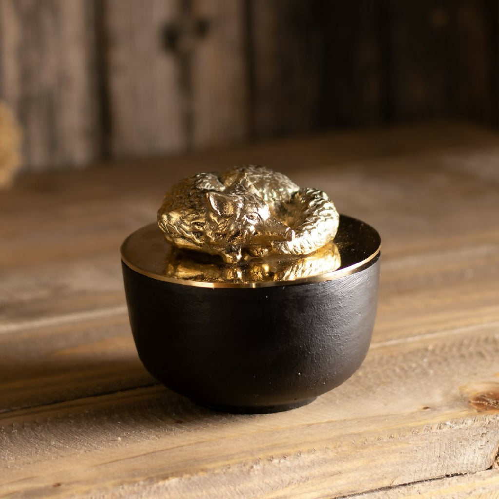 Manston Fox Decorative Bowl in Solid Brass