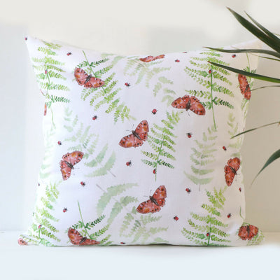 Butterfly and Fern Woodland Cushion