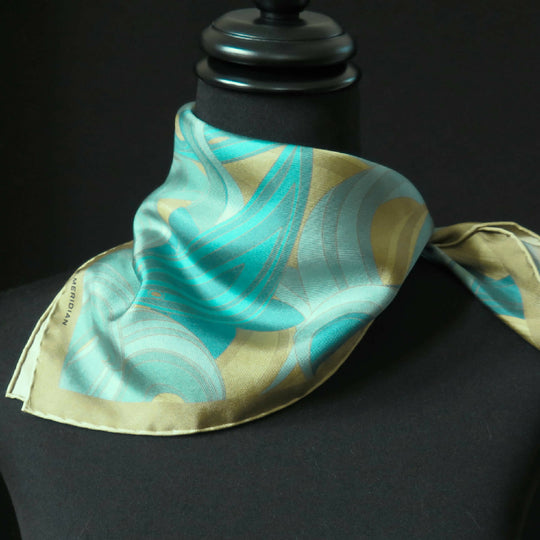Gold Sea of Neptune | Aquarius Collection. Hand Rolled Silk Square