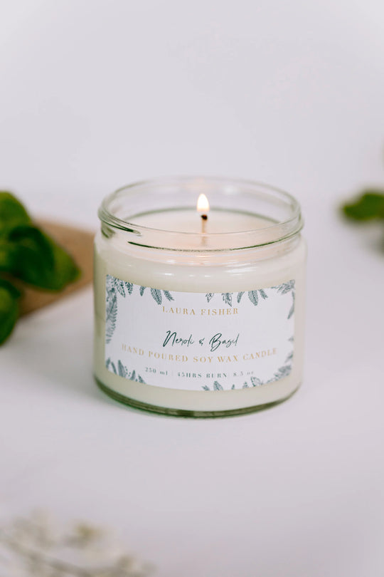 Neroli & Basil 'Glow Me Then Grow Me' Luxury Candle