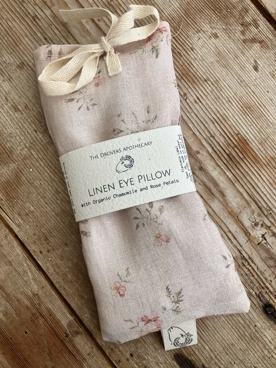 Linen Eye Pillow with organic rose and chamomile