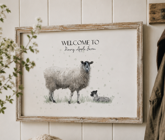 Personalised Swaledale Sheep Print